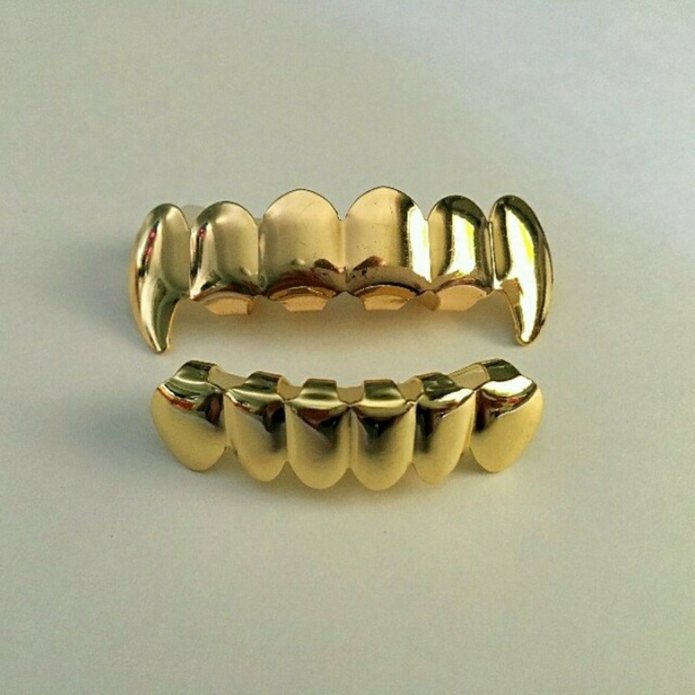 14k Gold Plated Grill Set Top & Bottom